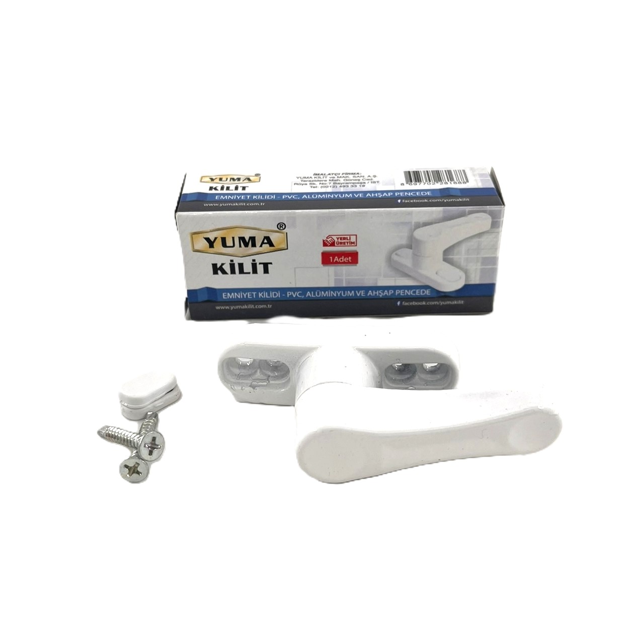 YUMA PVC EMNİYET KİLİT METAL BEYAZ